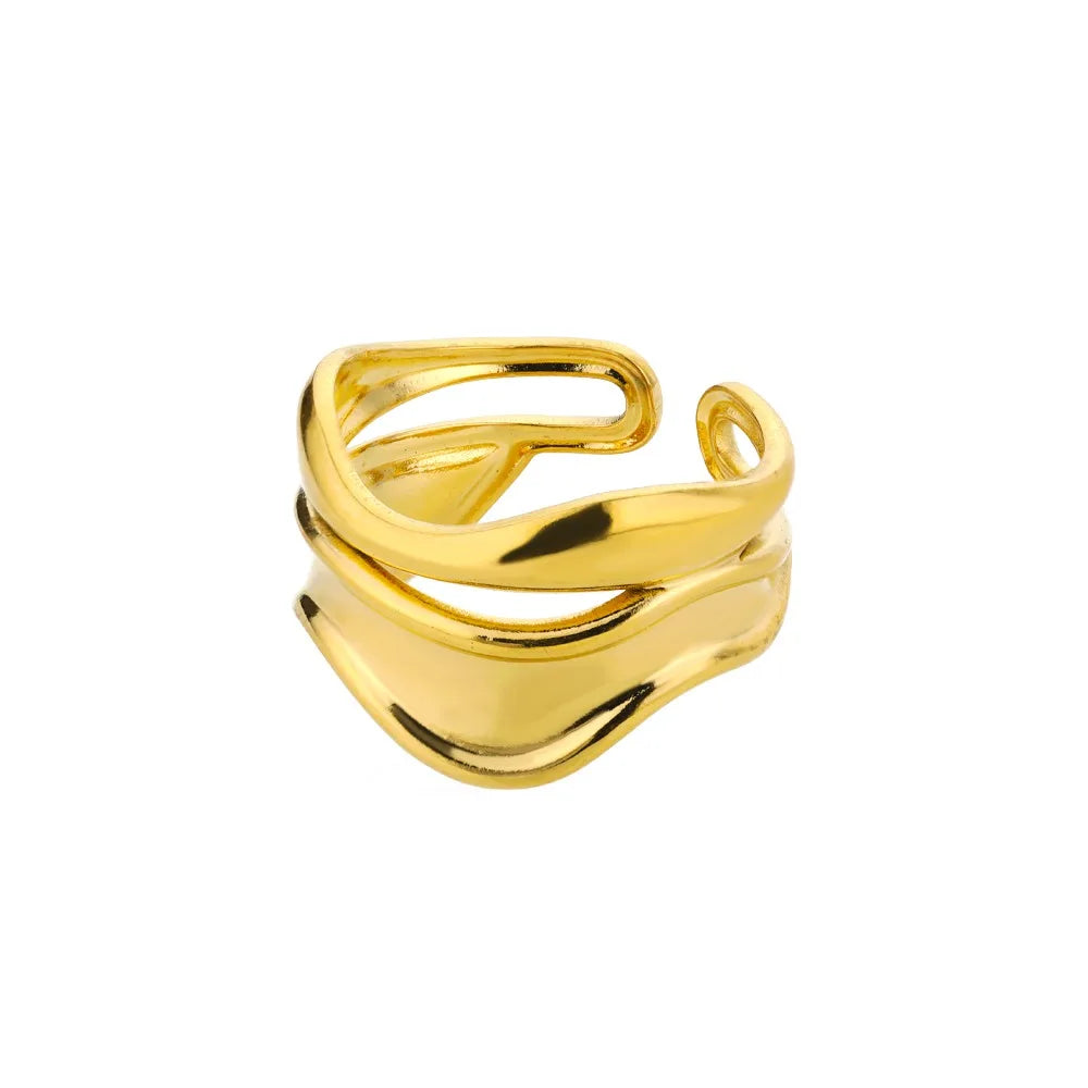Golden Curve Ring