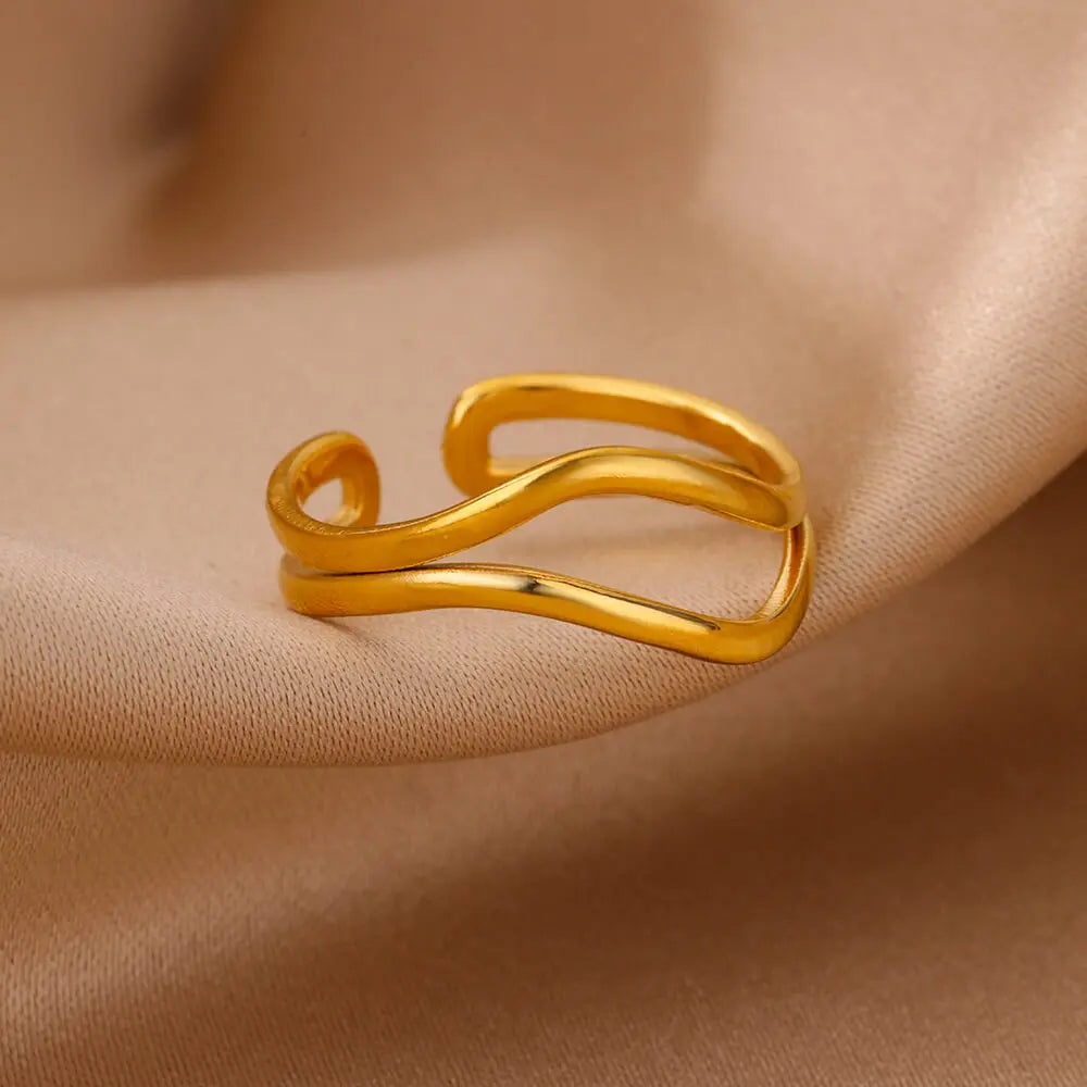 Golden Curve Ring
