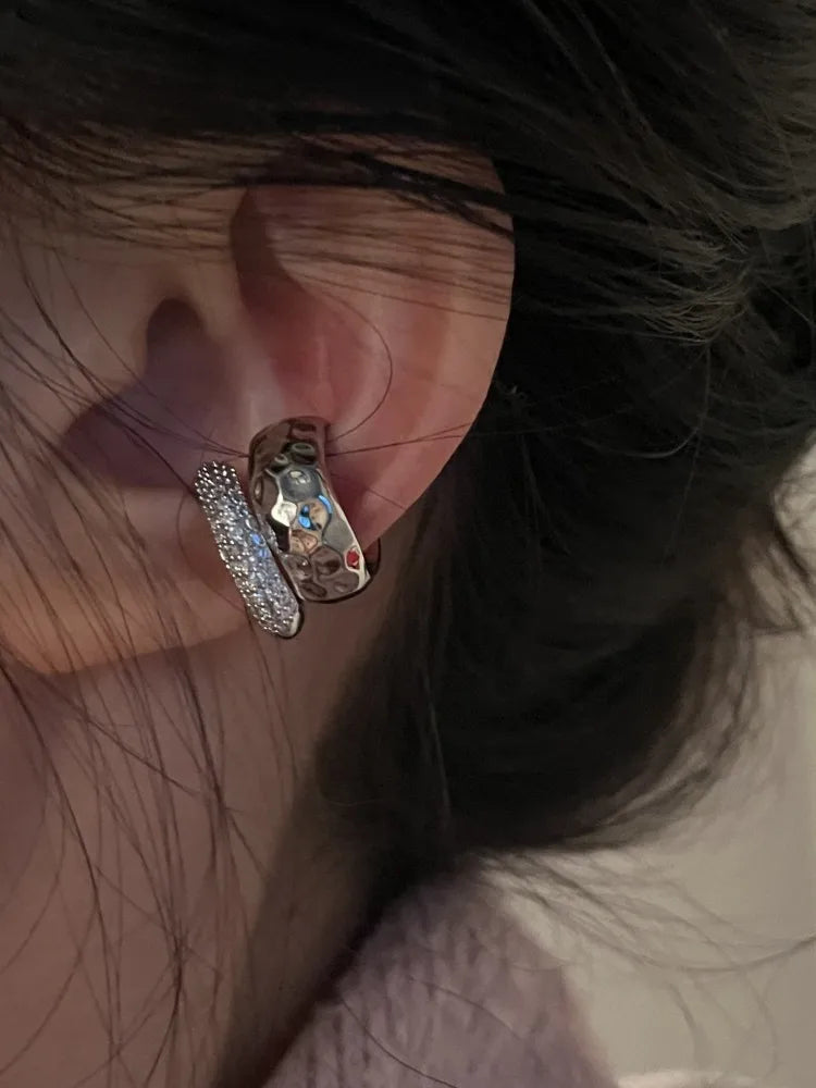 Silver Crystal Tassel Earrings