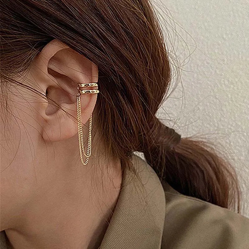 Silver Crystal Tassel Earrings