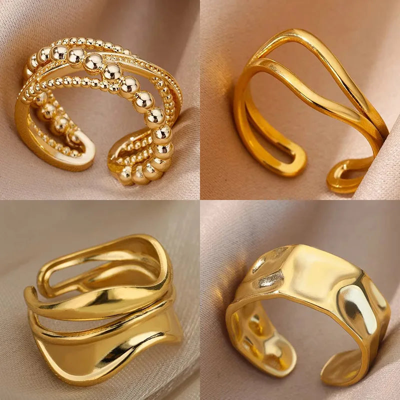 Golden Curve Ring