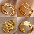 Golden Curve Ring